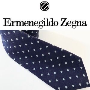 Ermenegildo Zenga silk and wool polka dot tie